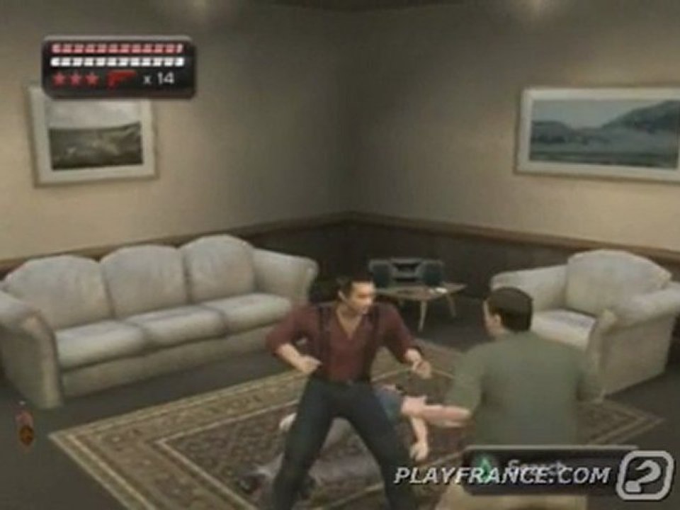 The Sopranos: Road to Respect (PS2) - L’un des nombreux combats du jeu.