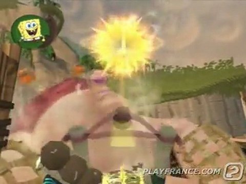 Bob L'éponge et ses amis : Attaque sur l'Île du Volcan (PS2) - Combat contre un boss