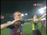 Alves & Pinto dancing after defeating Santos