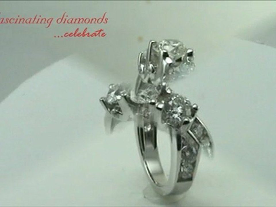 Round Three Stone Diamond Engagement Ring in Channel Setting