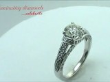 Round Trellis Real Diamond Engagement Pave Set Ring
