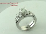 Asscher Cut Diamond Engagement Wedding Rings Set
