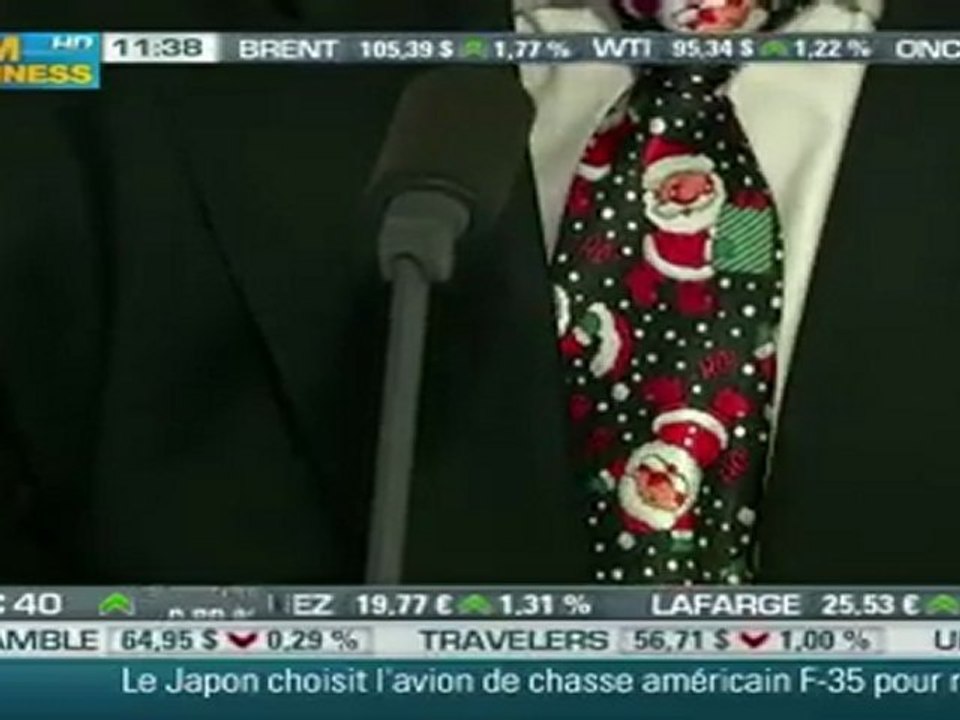 Olivier Delamarche reçoit un cadeau de Noël de BFM Business