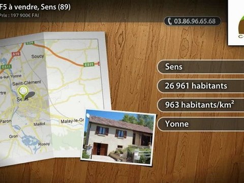 Maison F5 à vendre, Sens (89)