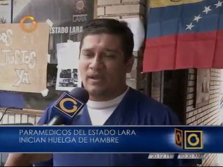 Paramédicos en Lara inician huelga de hambre