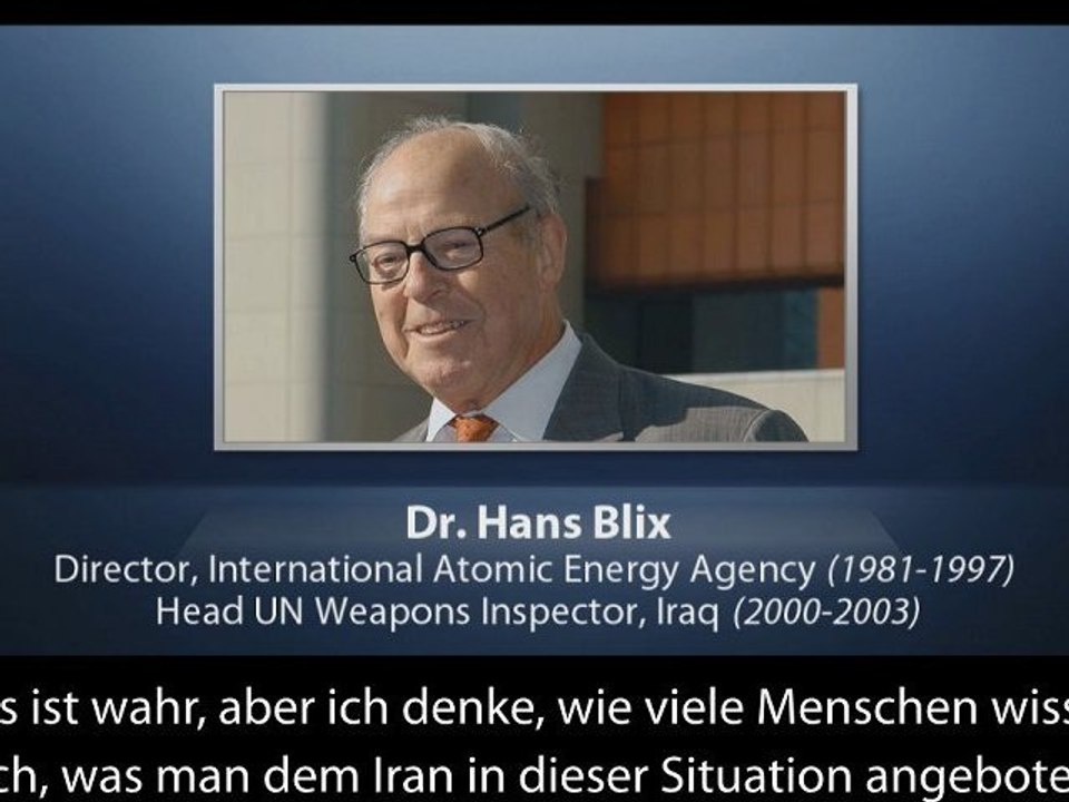 Dr. Hans Blix: IAEA-Bericht rechtfertigt keinen Krieg