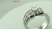 Asscher Cut Diamond Wedding Rings Set with Round Side Stones in Channel Setting