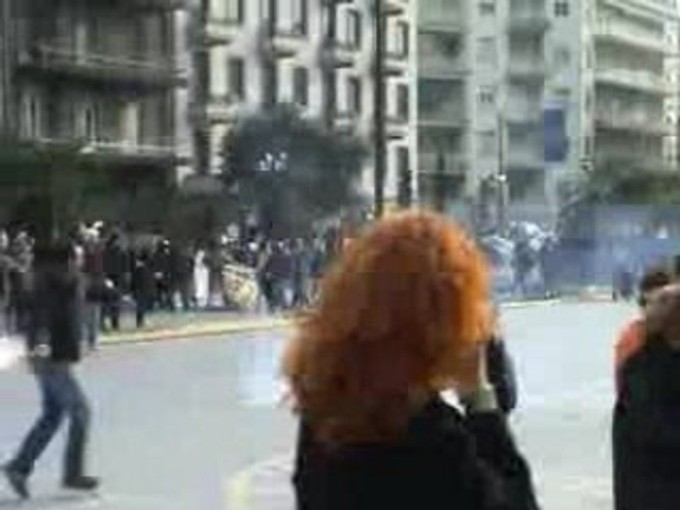 Riot police vs black Flag and Punks