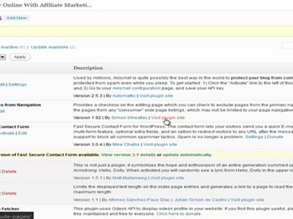 How to Exclude Pages from Navigation Menus in Wordpress