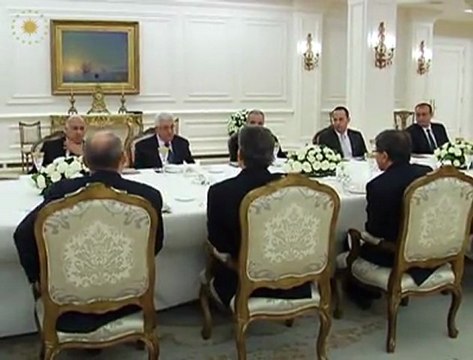 Cumhurbaşkanı Gül ve Filistin Devlet Başkanı Abbas, çalışma yemeğinde bir araya geldi.