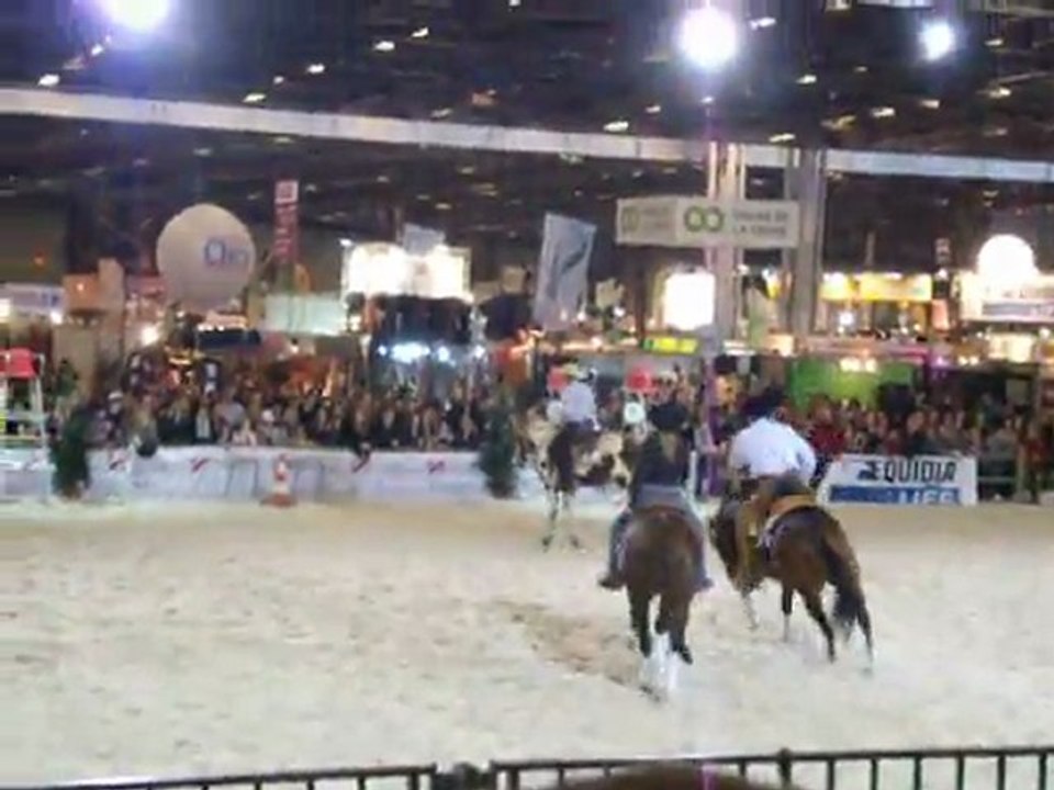 Echauffement reining salon du cheval 2011