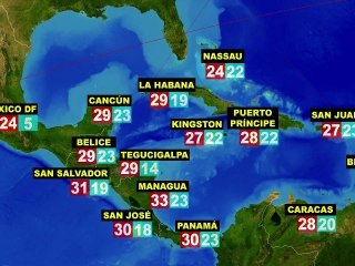 El tiempo en América (Cánada, EE.UU, Centroamérica y Sudamérica), previsión martes 22