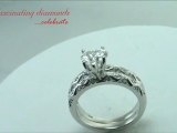 Heart Shape Diamond Cris-Cross Bridal Wedding Ring Set