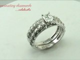 Radiant Cut Petite Diamond Engagement Wedding Rings Pave Set
