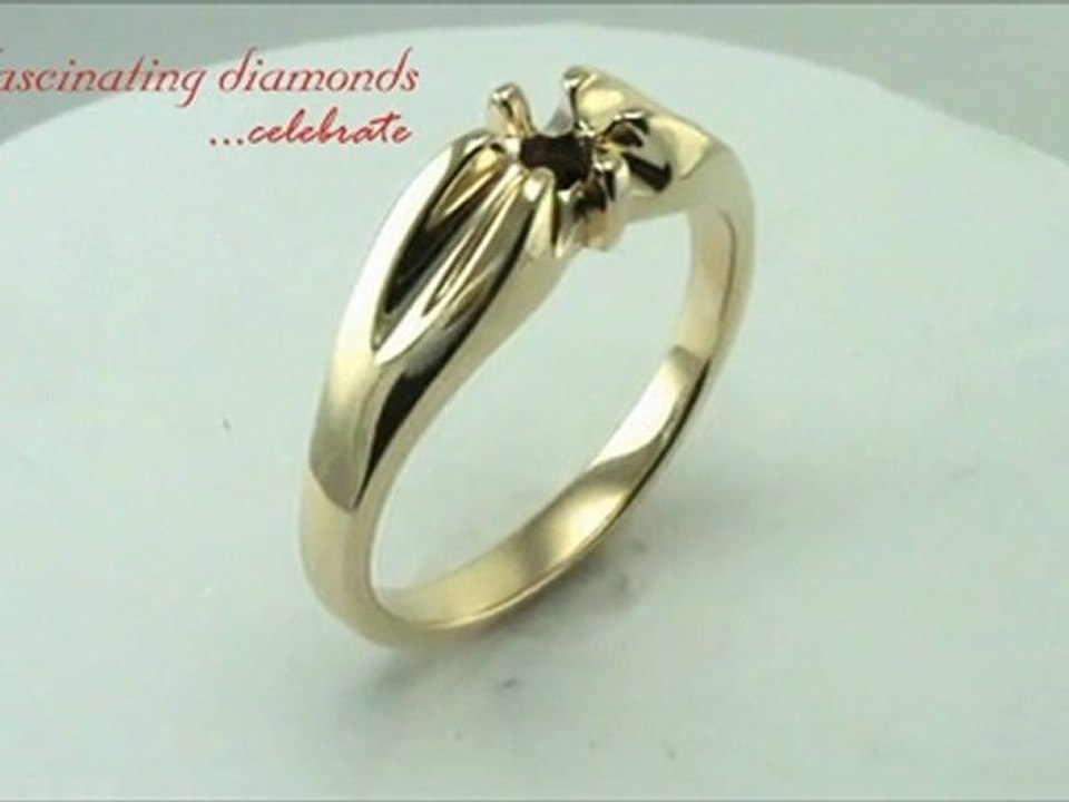 Flat Head Semi Mount Men Wedding Ring in Prong Setting