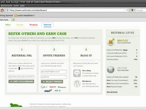 Making money online for free with Cashcrate 100% Easy and Fast