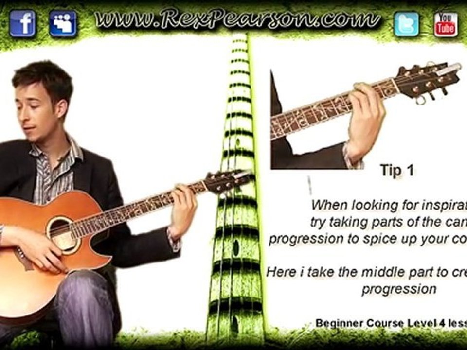 Canon Chords In D Progression  & Theory For Guitar L4L8