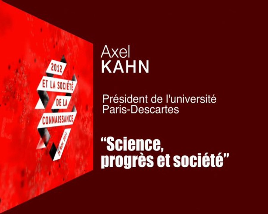 #2012sciences : Intervention d'Axel KAHN