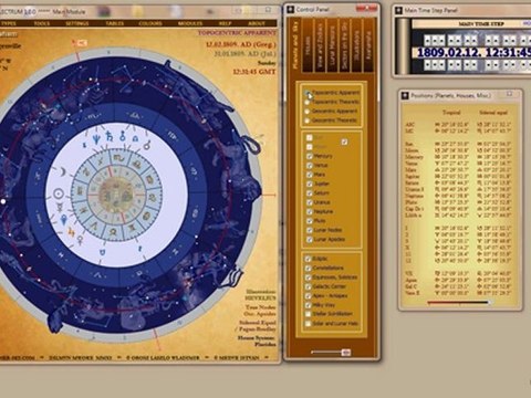 Inner Sky Electrum Astrology Software Demo Video 1. - Planets and Sky, Illustrations, House Systems