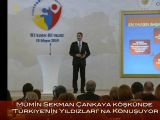 MÜMİN SEKMAN ÇANKAYA KÖŞKÜNDE "TÜRKİYENİN YILDIZLARI"NA SEMİNER VERDİ.