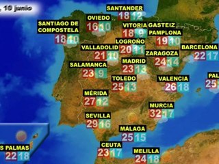 El tiempo en España por CCAA, el jueves 9 y el viernes 10 de junio