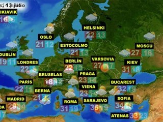El tiempo en Europa, por países, previsión del miércoles 13 y jueves 14 de julio