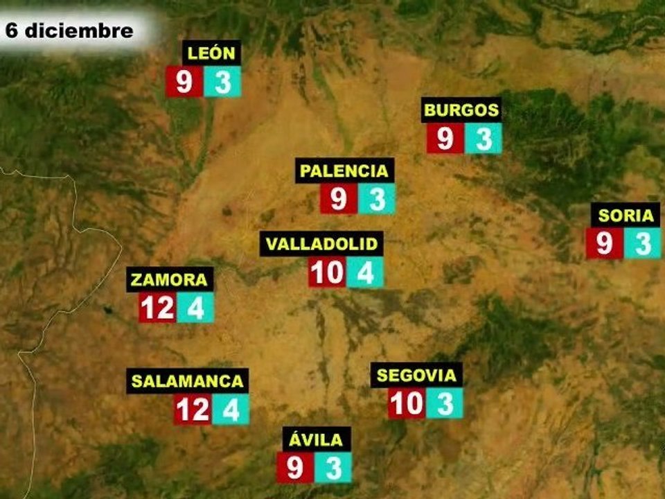 El tiempo en España por CCAA, el lunes 5 y el martes 6 de diciembre
