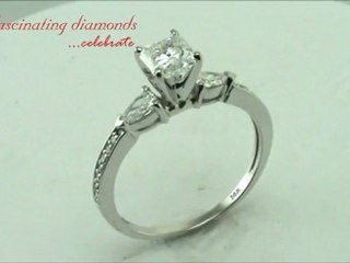 Princess Cut Diamond Three Stone Pave-Set Engagement Ring