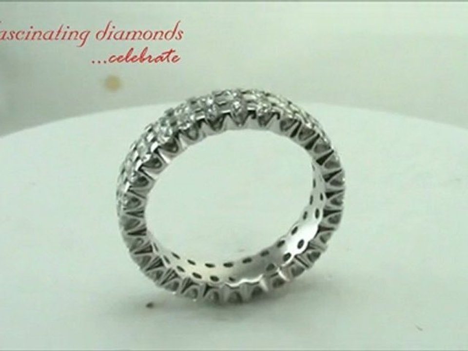 Eternity Band Two Rows of Round Diamond in Prong Setting