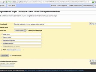 Google Dökümanları Form Kullanımı Anket Hazırlma