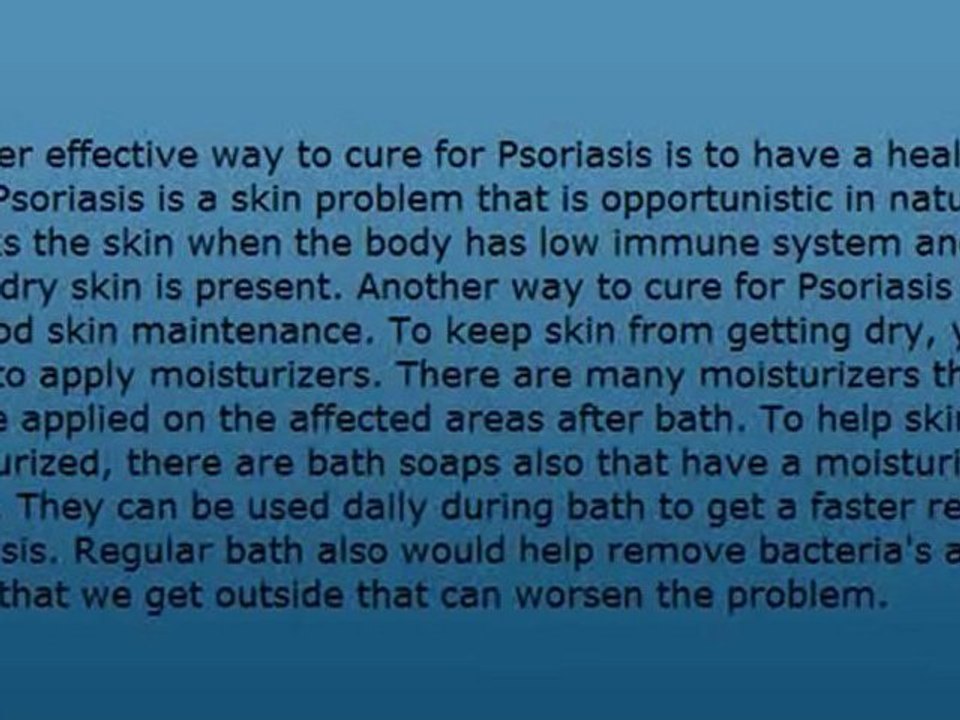 The Best Cure For Psoriasis
