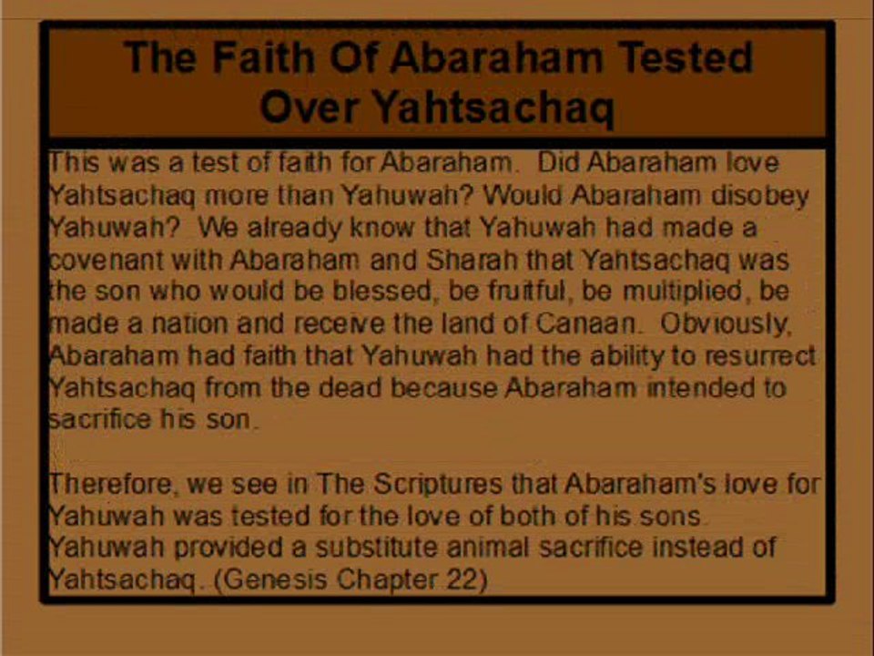 THE TWO SONS OF A PROMISE YAHSHAMAAL AND YAHTSACHAQ