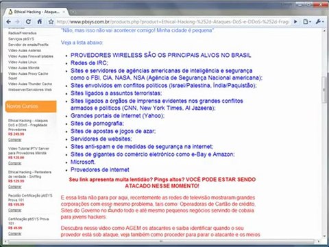 Ethical Hacking Ataques DoS e DDoS Fragilidade Provedores