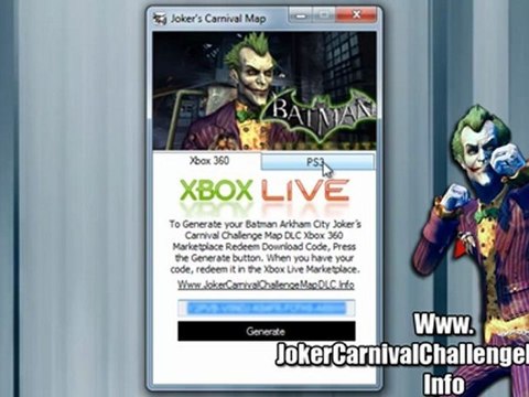 Batman Arkham City Joker’s Carnival Challenge Map Costume DLC Codes - Free!!