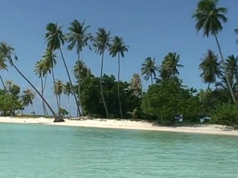 La plage de Dany à Maupiti (iles de la Société en Polynesie)ou Bora-Bora sans les hotels