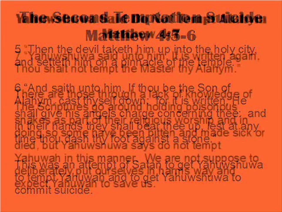 SATAN AND THE HOUR OF TEMPTATION YAHUWSHUWA