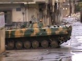 tanks in the streets of Homs-Syria to repress the demonstrations