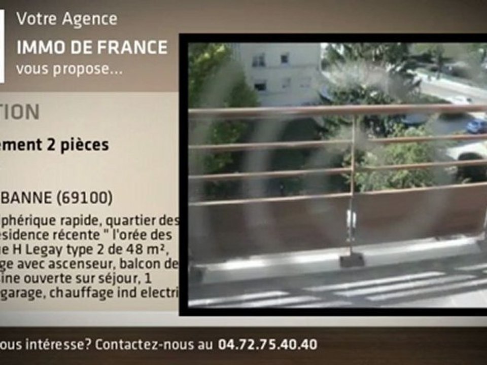 A louer - APPARTEMENT - VILLEURBANNE (69100) - 2 pièces - 4