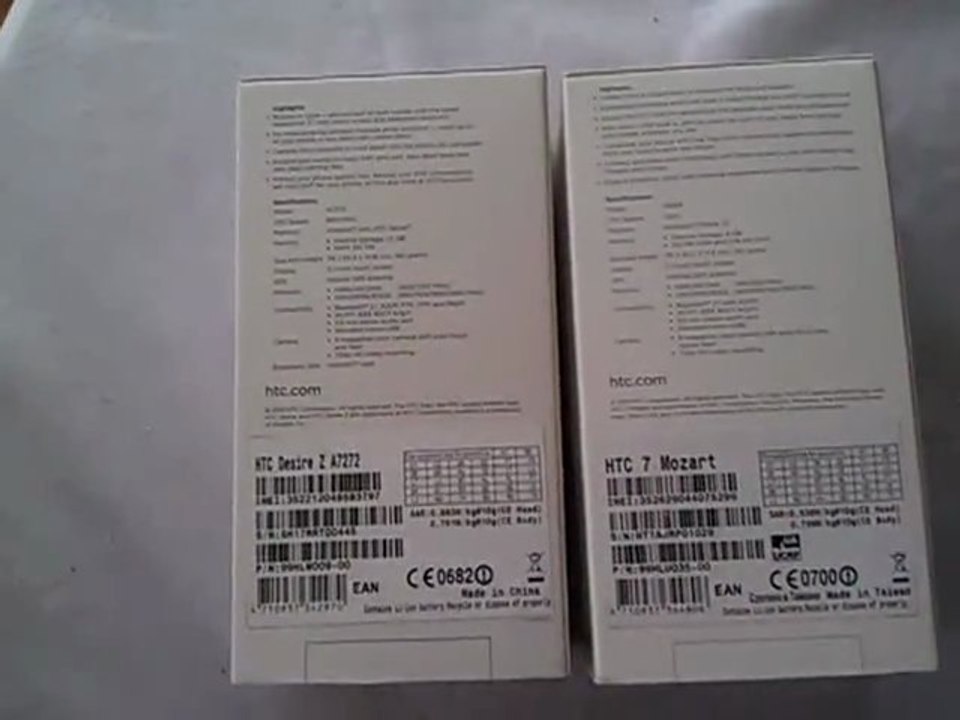 Porównanie HTC 7 Mozart z HTC Desire Z