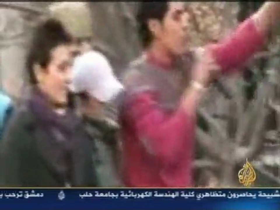 Aljazeera syria news 07.12.2011 hd بشار ينفي اصدار أوامر بالقتل بسام جعارة خالد أبو صلاح أخبار سورية الجزيرة