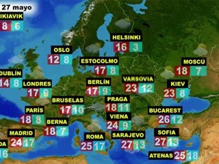 El tiempo en Europa, por países, previsión del  jueves 26  y el viernes 27 de mayo