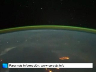 Aurora austral desde la Estación Espacial Internacional