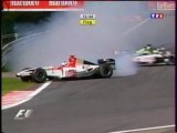 Formule 1 Belgique 2004 Crash Button Baumgartner en français (TF1)