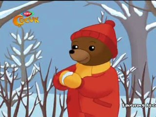 Kahverengi Ayıcık Kartopu Yapıyor Türkçe www.CizgiBu.com