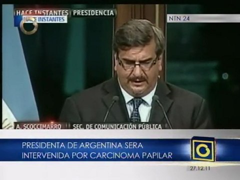 Presidenta argentina, Cristina Fernández, sufre de cáncer de tiroides