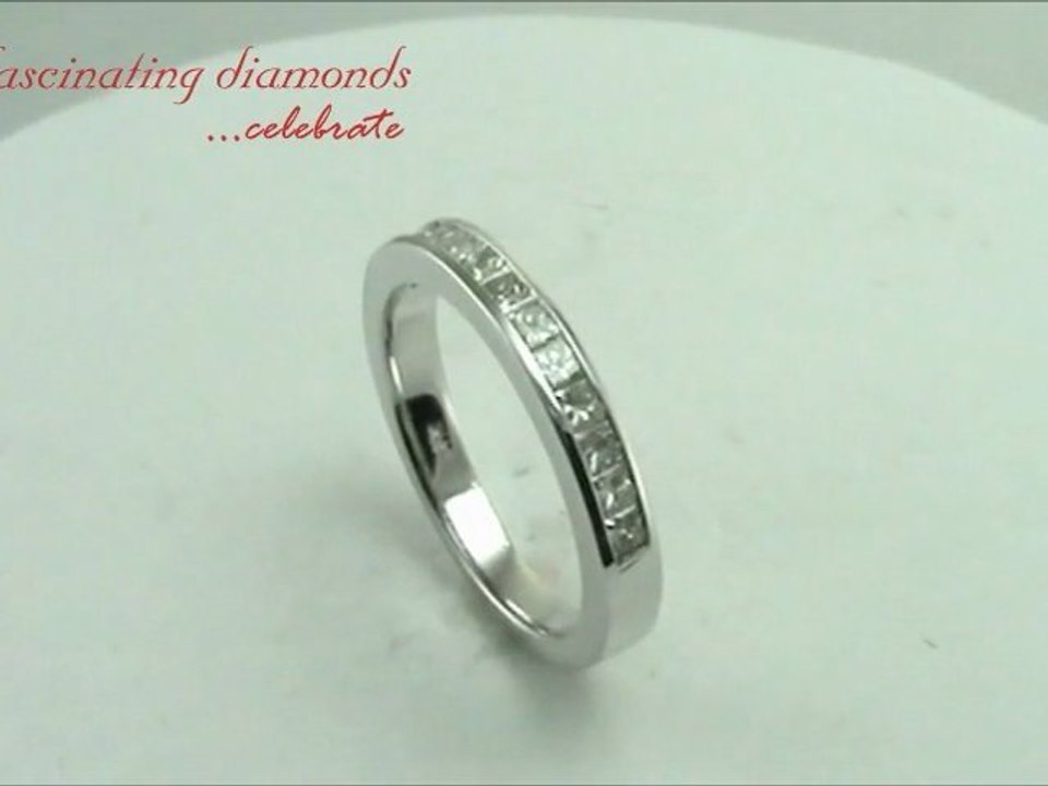 Princess Cut Diamond Wedding Anniversary Band Channel Set