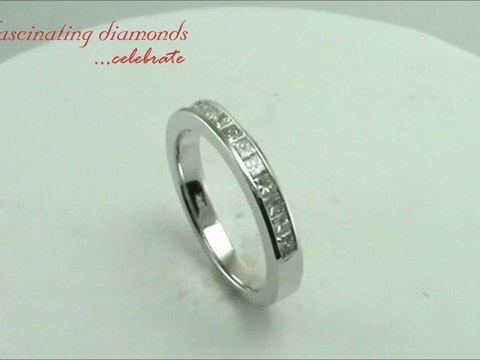 Princess Cut Diamond Wedding Anniversary Band Channel Set