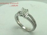 Asscher Cut Diamond Engagement Ring In Two Row Pave Setting