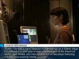 Japanese android actress Geminoid F appears on stage alongside human in play