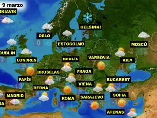 El tiempo en Europa, por países, previsión para el martes 8 y miércoles 9 de marzo